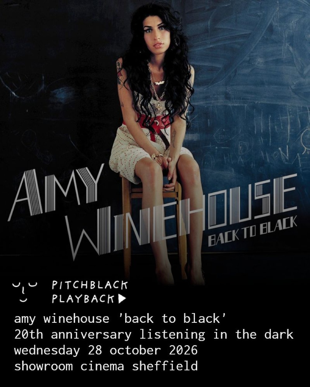 Poster for Pitchblack Playback: Amy Winehouse 'Frank' + 'Back To Black' [20th Anniversary]