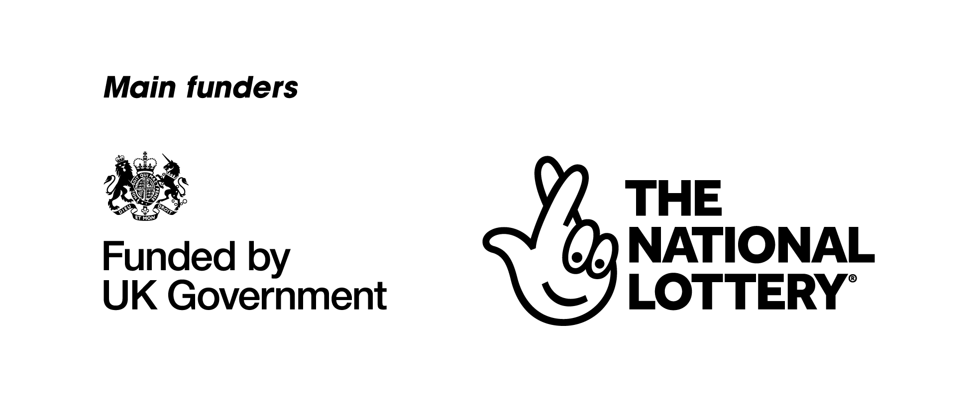 Logos for the UK Government and The National Lottery