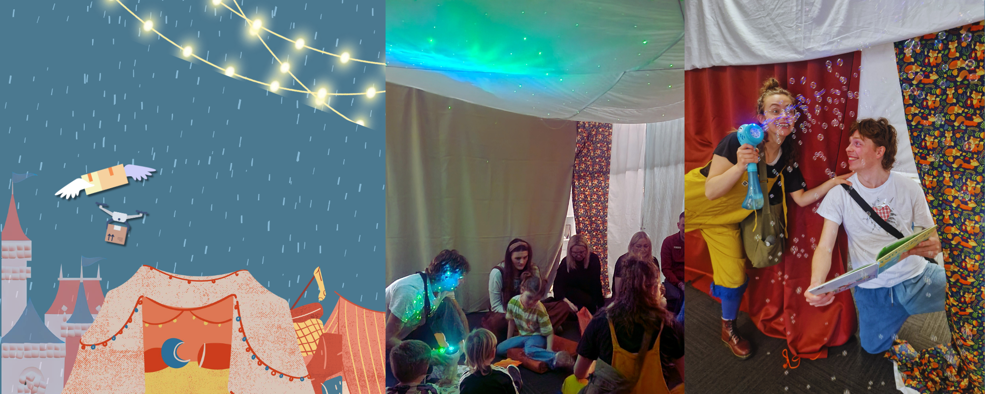 Poster for PLAY: The Blanket Fort Club presents: Marshmallow Castles and Supersonic Parcels