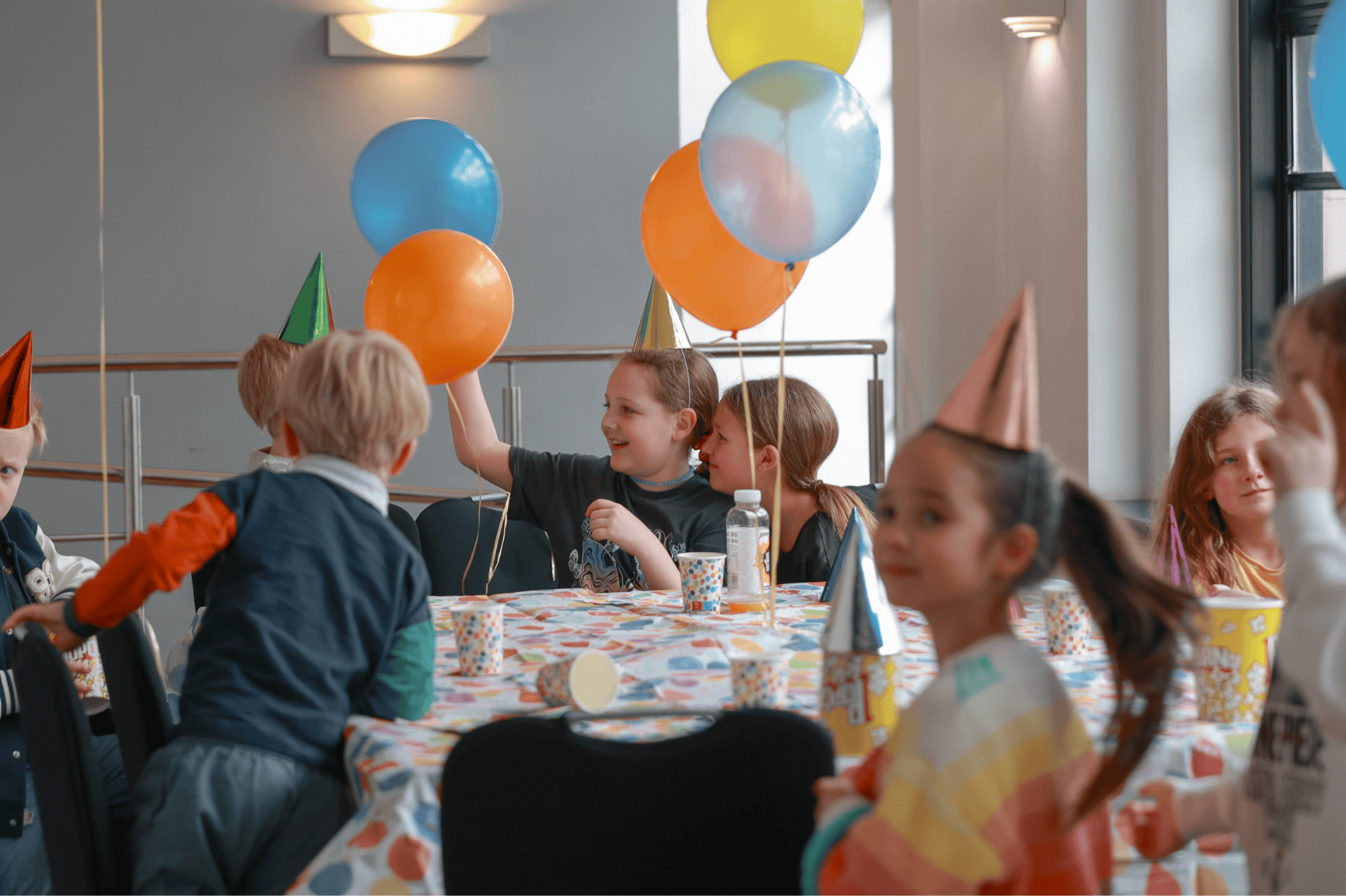 Young people at birthday party